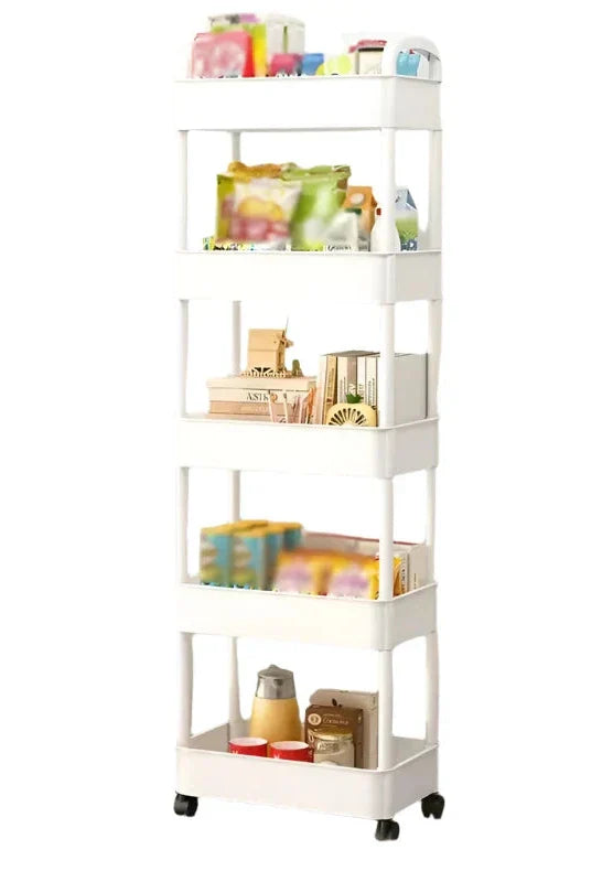 RollStack | Multi-Layer Plastic Storage Rack with Lockable Wheels - Portable Organizer