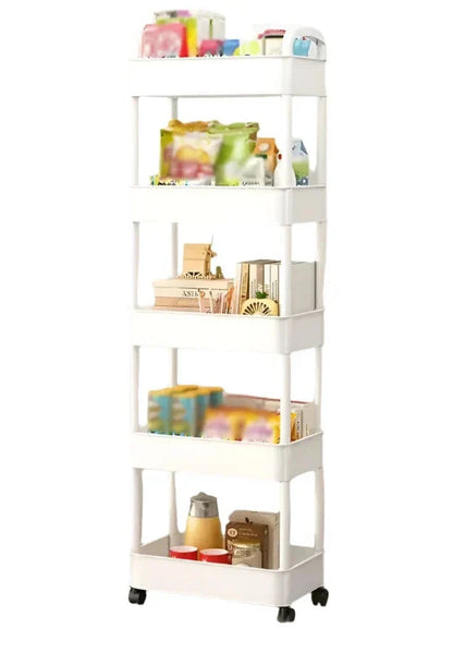 RollStack | Multi-Layer Plastic Storage Rack with Lockable Wheels - Portable Organizer