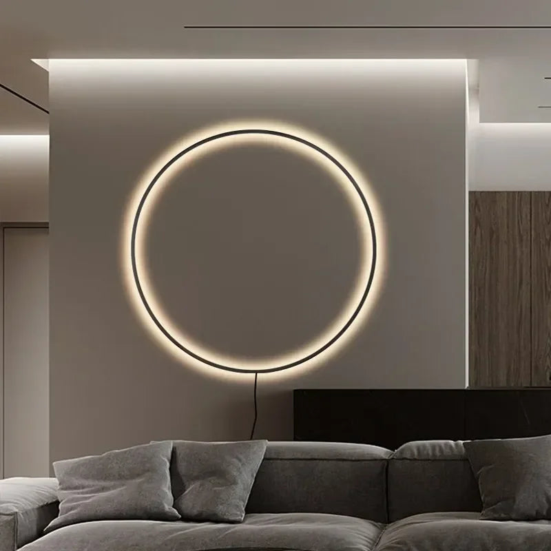 Round Design Wall Lamp with Indirect LED Lighting