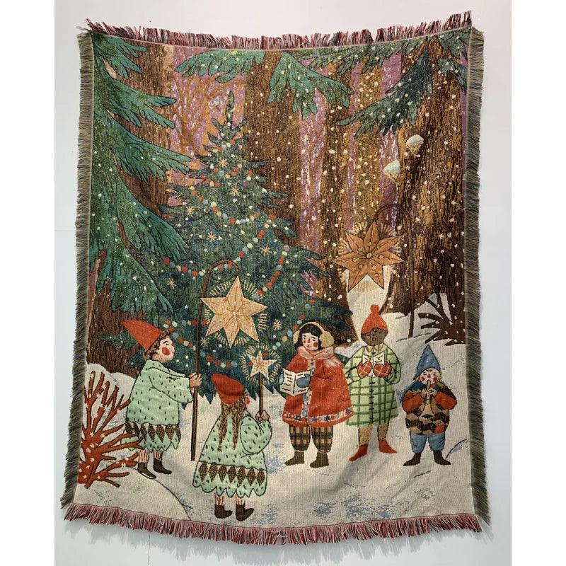 Nutcracker and Stars Pattern Christmas Blanket