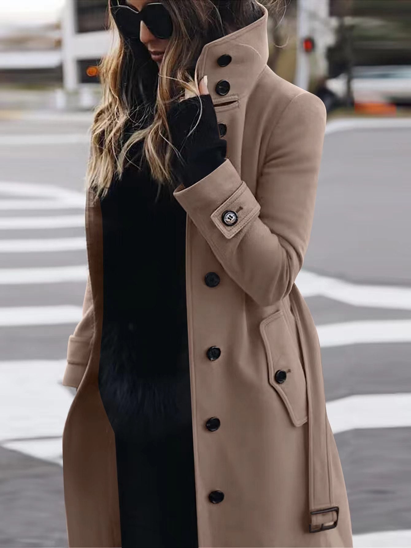 Thalia | Women's Long Button-Up Coat