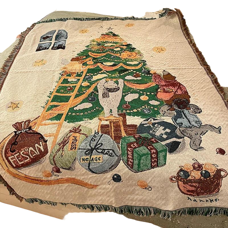 Nutcracker and Stars Pattern Christmas Blanket