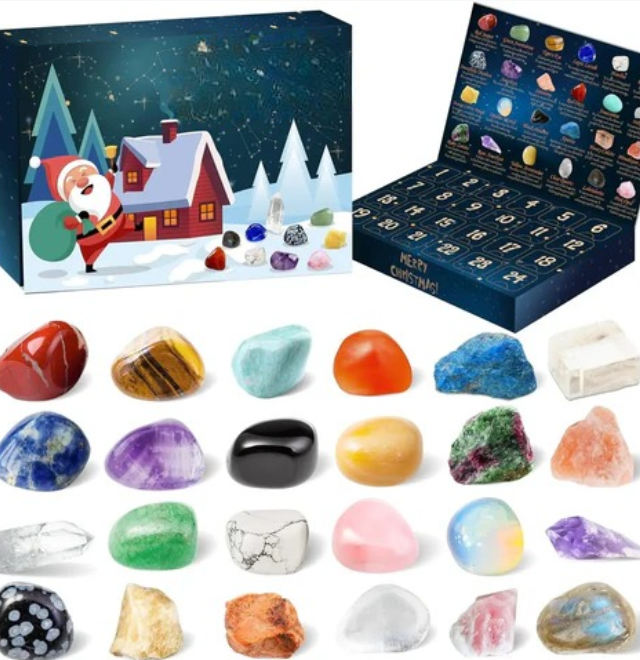 24-Day Crystal Discovery Advent Calendar Featuring Authentic Stones