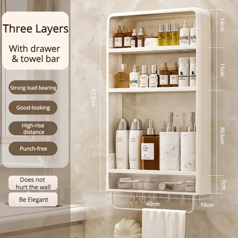 ShelfSnap | No-Drill Wall-Mounted Bathroom Organizer - Effortless Storage for Essentials