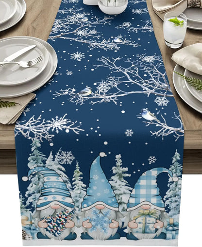 Winter Wonderland Decorative Tablecloth with Ice Crystal Design