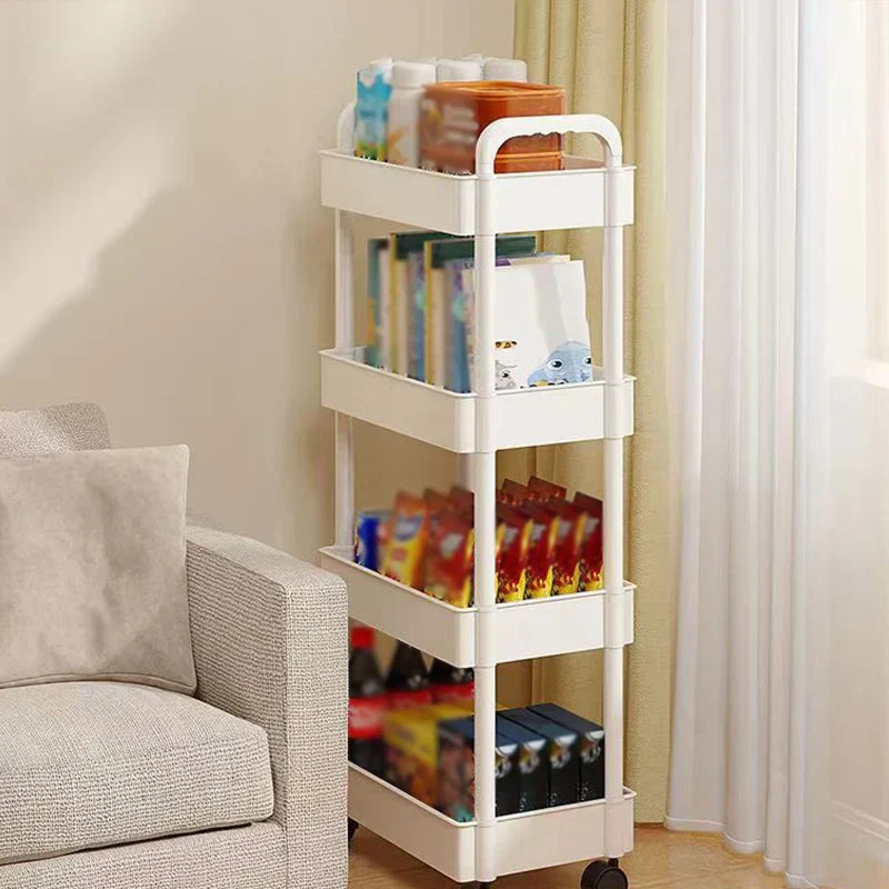 RollStack | Multi-Layer Plastic Storage Rack with Lockable Wheels - Portable Organizer