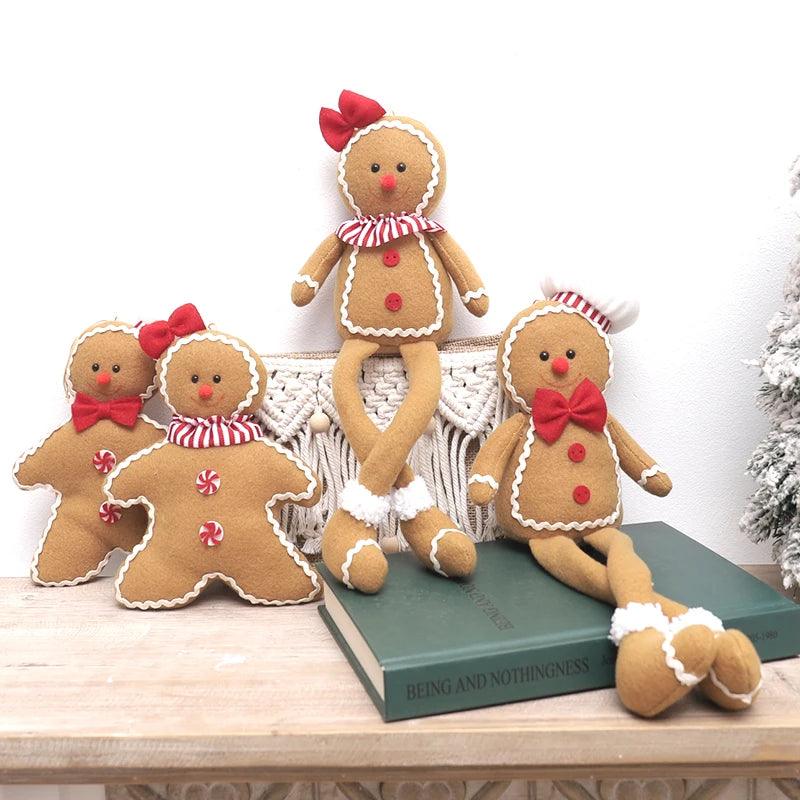 Plush Gingerbread Door Ornament - Festive Christmas Hanging Decoration