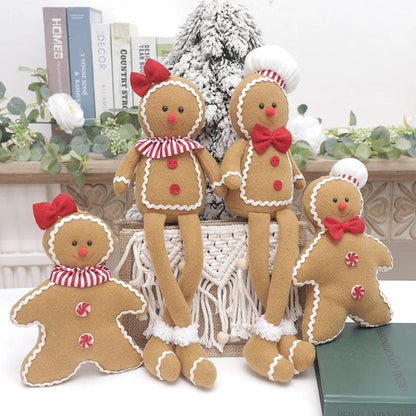Plush Gingerbread Door Ornament - Festive Christmas Hanging Decoration