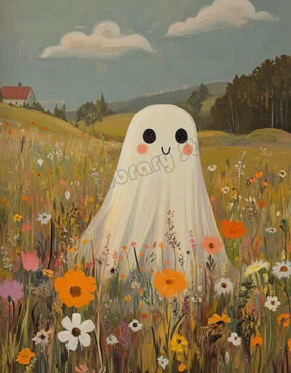 Halloween Wall Art Set featuring Pumpkins, Ghosts, and Cats — Autumn Home Decor