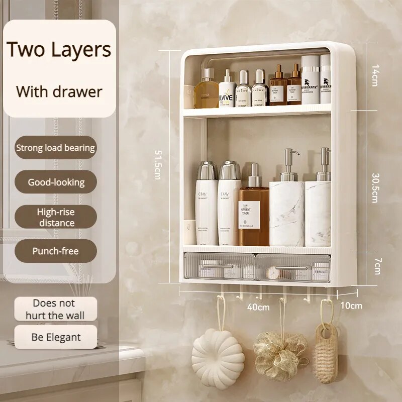 ShelfSnap | No-Drill Wall-Mounted Bathroom Organizer - Effortless Storage for Essentials