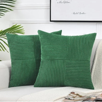 Plush Stripe-Patterned Cushion Cover