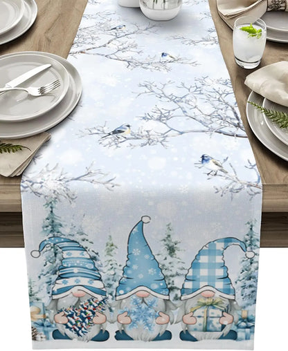 Winter Wonderland Decorative Tablecloth with Ice Crystal Design