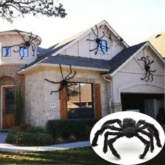 Life-Like Spider with Fuzzy Legs for Eerie Outdoor Halloween Decor