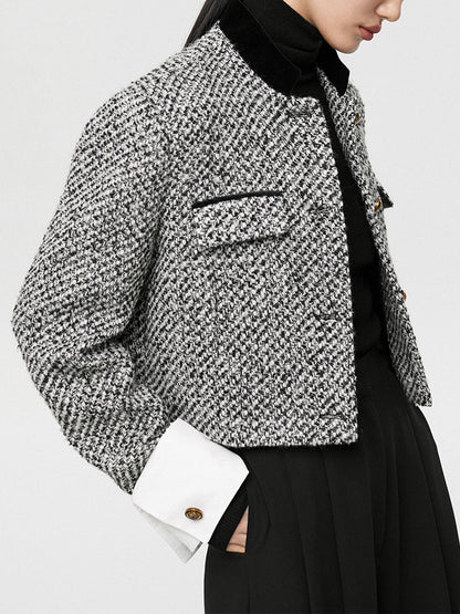Candice | Stylish Tweed Boucle Cropped Blazer