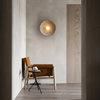 ZenGlow Round Wall Lamp - Embrace Japanese Wabi-Sabi Aesthetics