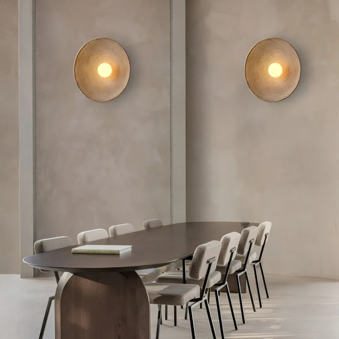 ZenGlow Round Wall Lamp - Embrace Japanese Wabi-Sabi Aesthetics
