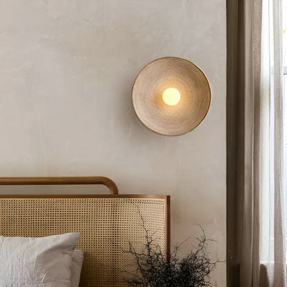 ZenGlow Round Wall Lamp - Embrace Japanese Wabi-Sabi Aesthetics