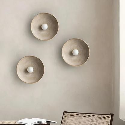 ZenGlow Round Wall Lamp - Embrace Japanese Wabi-Sabi Aesthetics