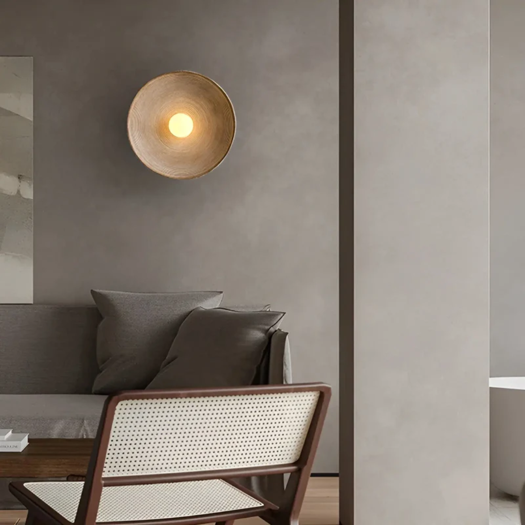 ZenGlow Round Wall Lamp - Embrace Japanese Wabi-Sabi Aesthetics