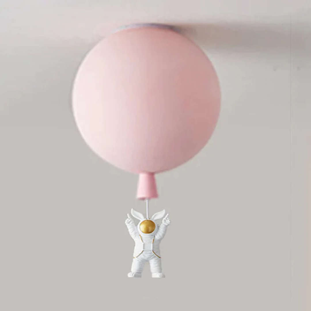 CosmoGlow Modern LED Ceiling Light - Moon & Astronaut Design for Kids' Rooms