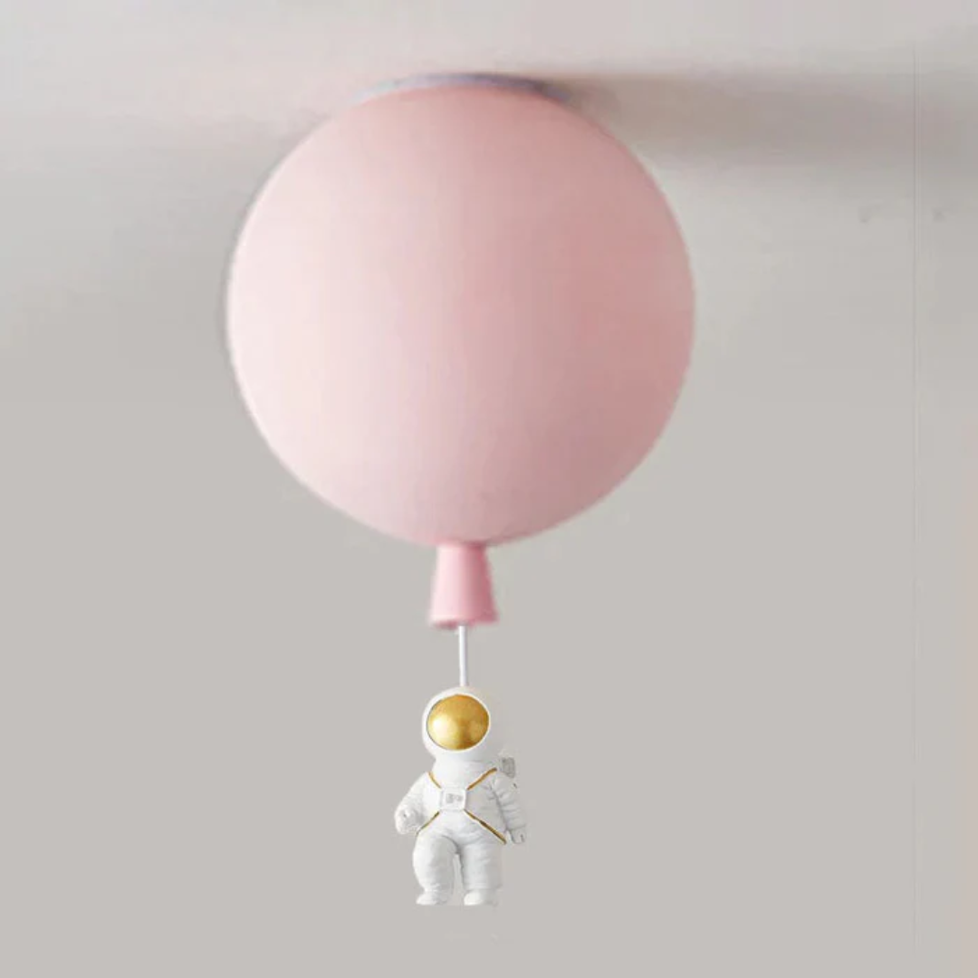 CosmoGlow Modern LED Ceiling Light - Moon & Astronaut Design for Kids' Rooms