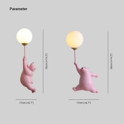 TeddyGlow Bear-Shaped LED Wall Lamp
