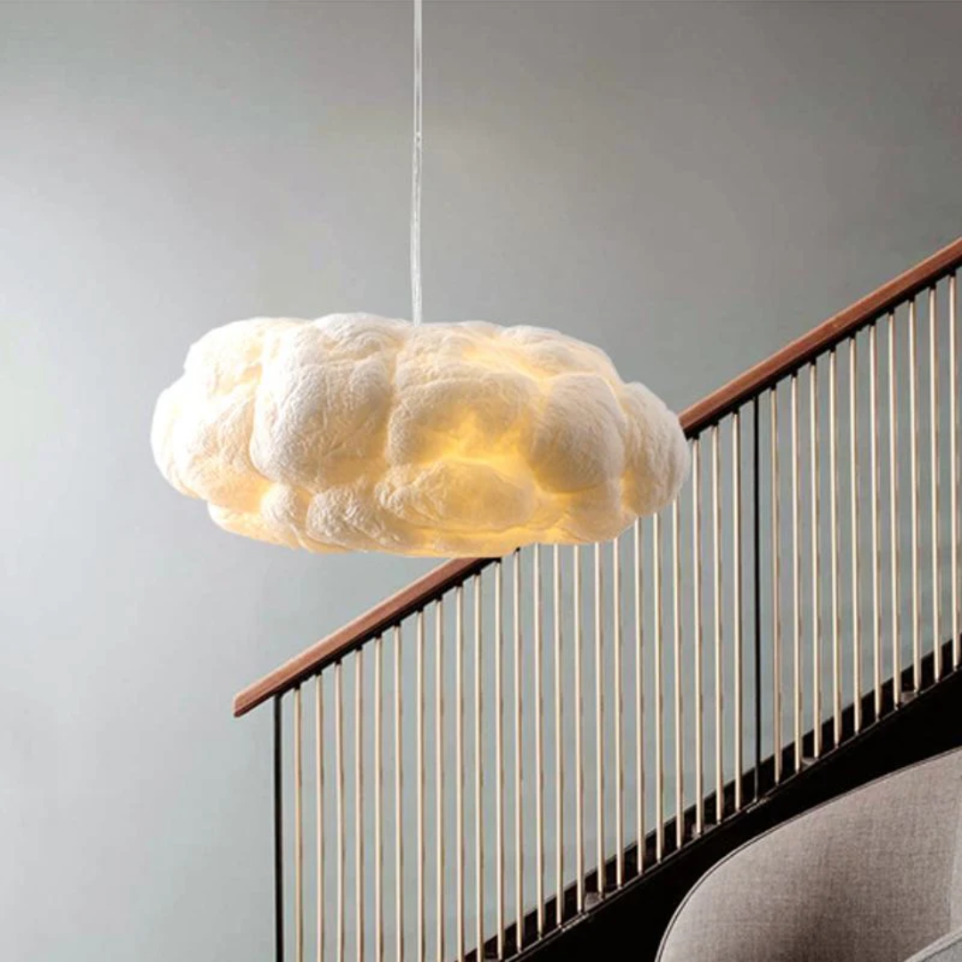 Nimbus White PVC and Cotton Hanging LED Pendant Lamp