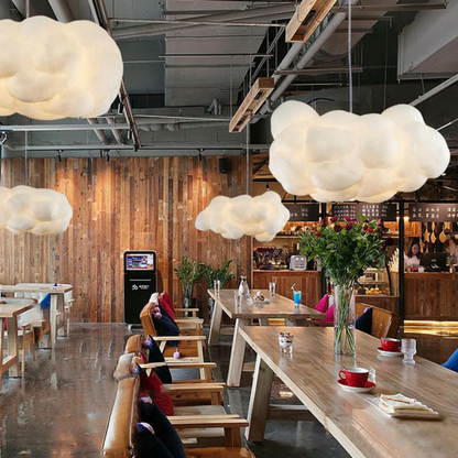 Nimbus White PVC and Cotton Hanging LED Pendant Lamp