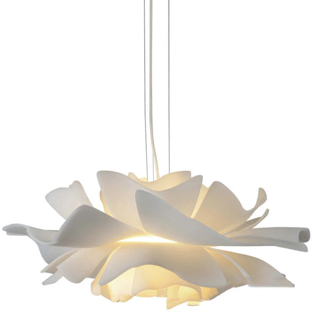 White Sophia Floral Pattern Metal Pendant Light