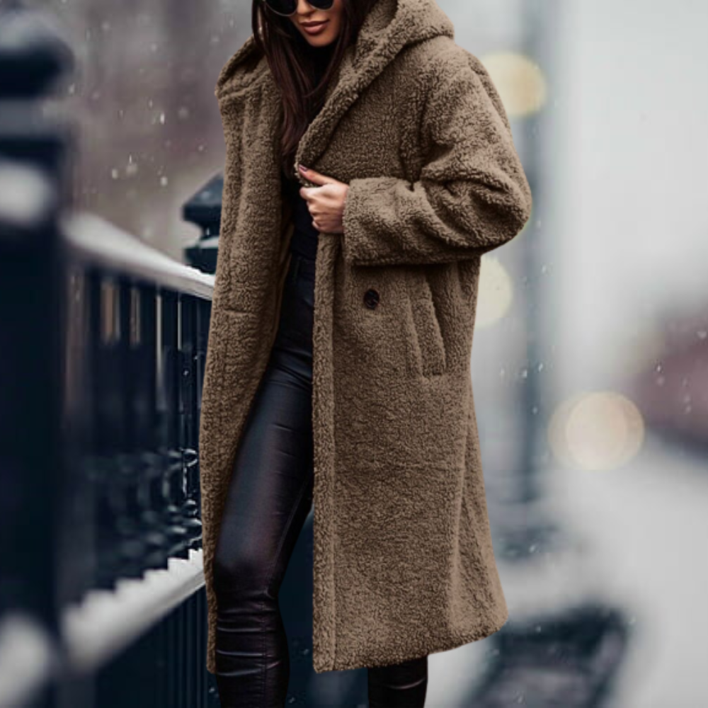 W&W - Opulent Comfort: Faux Fur Hooded Coat