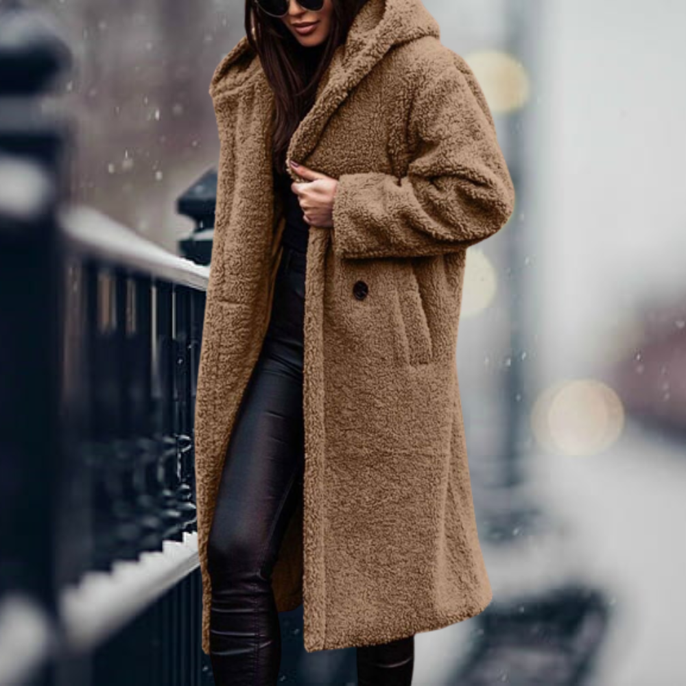 W&W - Opulent Comfort: Faux Fur Hooded Coat