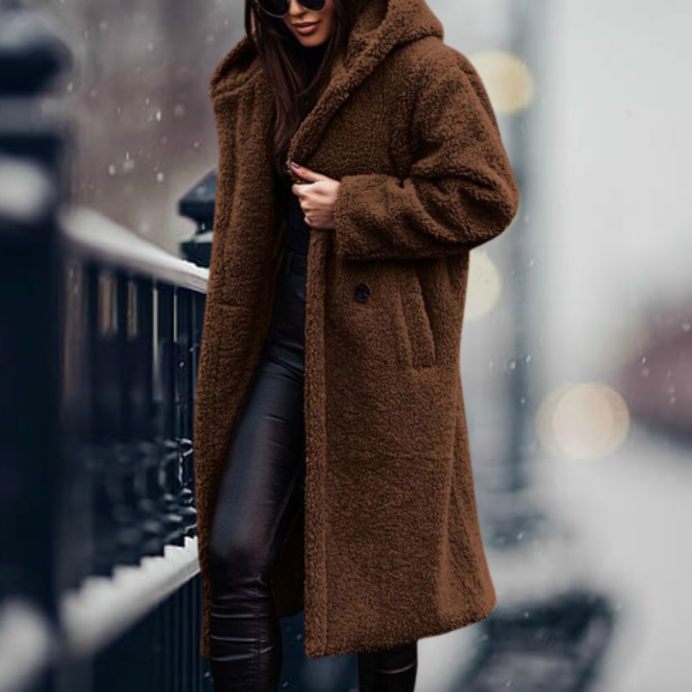 W&W - Opulent Comfort: Faux Fur Hooded Coat