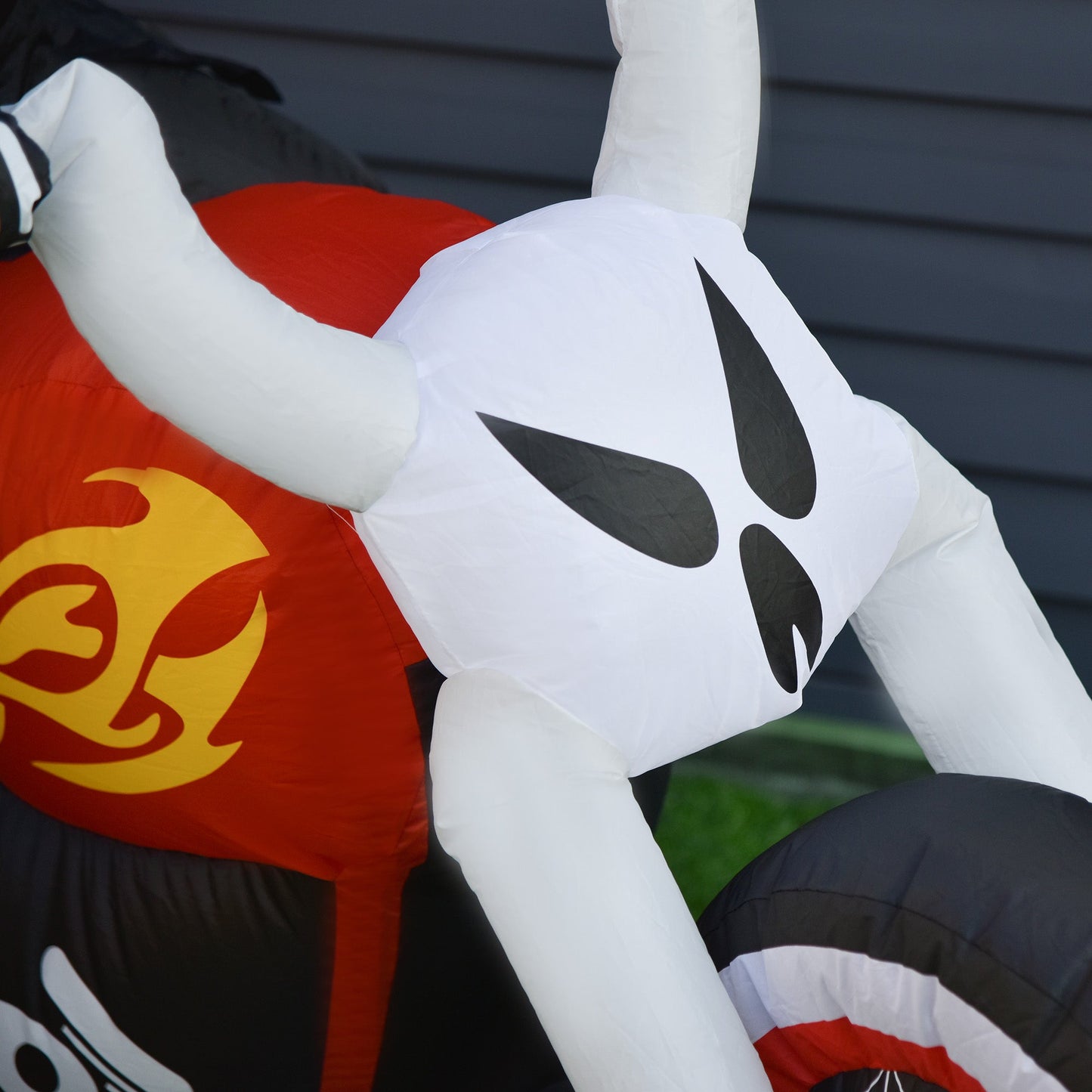 Spooky LED Inflatable Halloween Motorcycle Rider Decoration (180×55×120 cm)