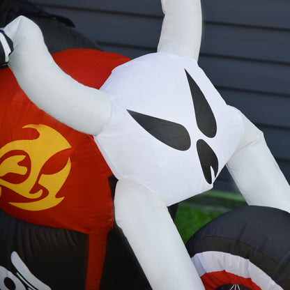 Spooky LED Inflatable Halloween Motorcycle Rider Decoration (180×55×120 cm)