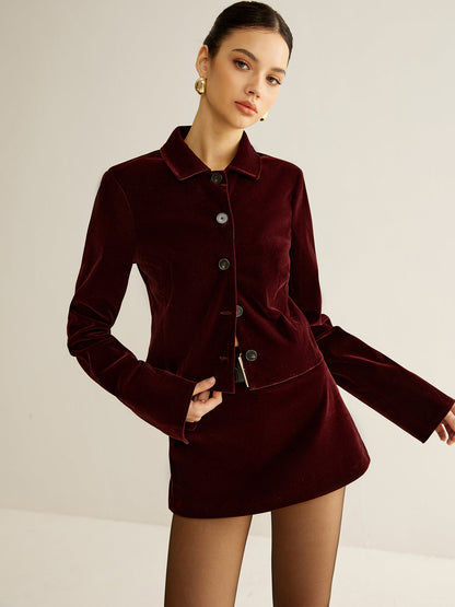 Raquel | Short Blazer with Velvet Lapels