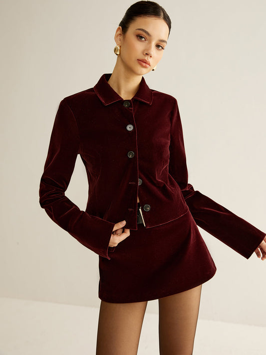 Raquel | Short Blazer with Velvet Lapels