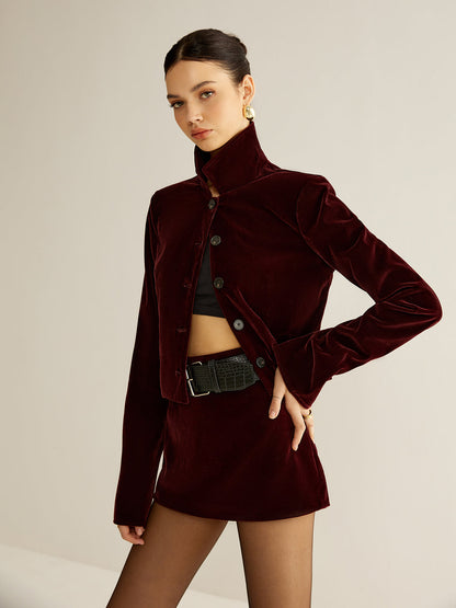 Raquel | Short Blazer with Velvet Lapels