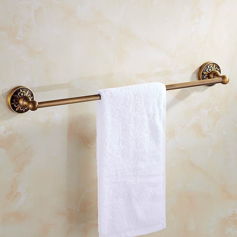 HeritageRust Antique Bronze Bathroom Fixture Set - Towel Rail, Toilet Paper Holder & Brush Holder in Aluminium