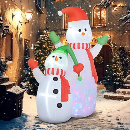 Large Outdoor Snowman Decoration Featuring Adorable Duo Design