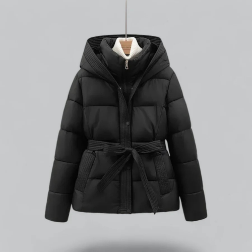 Delilah | Cozy Hooded Puffer Jacket with Belt for Women's Winter Fashion