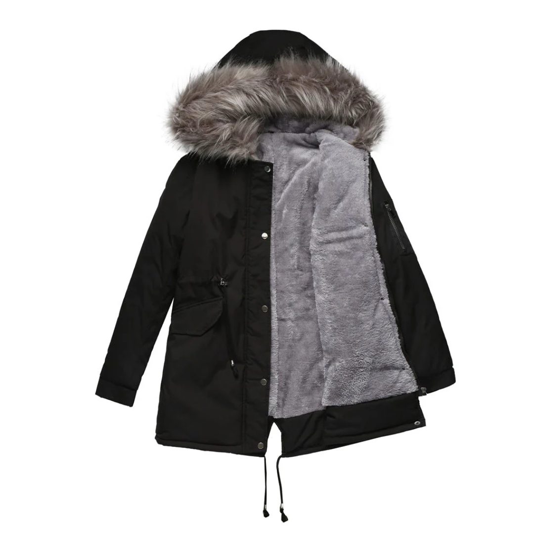 Alicia | Women's Button-Detail Winter Parka Jacket