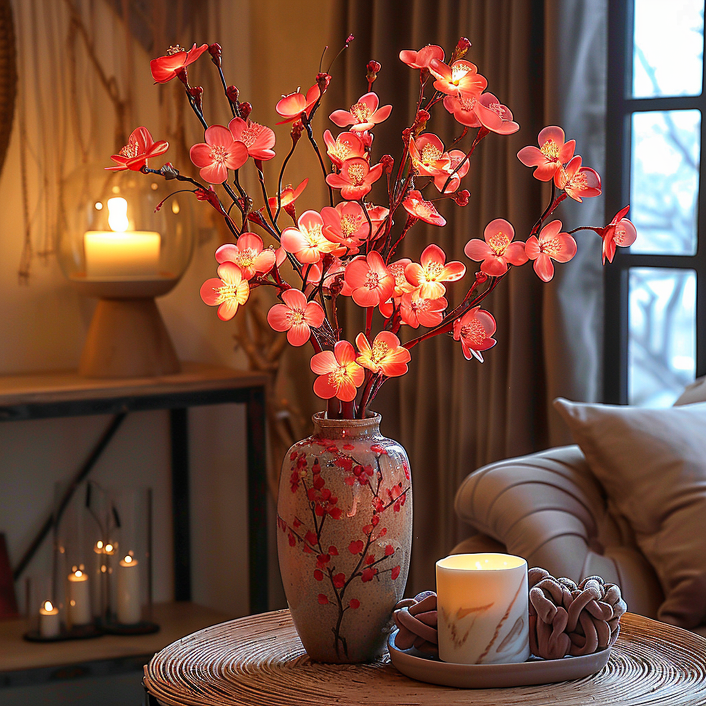 Fairy Light-Embellished Olive Branch