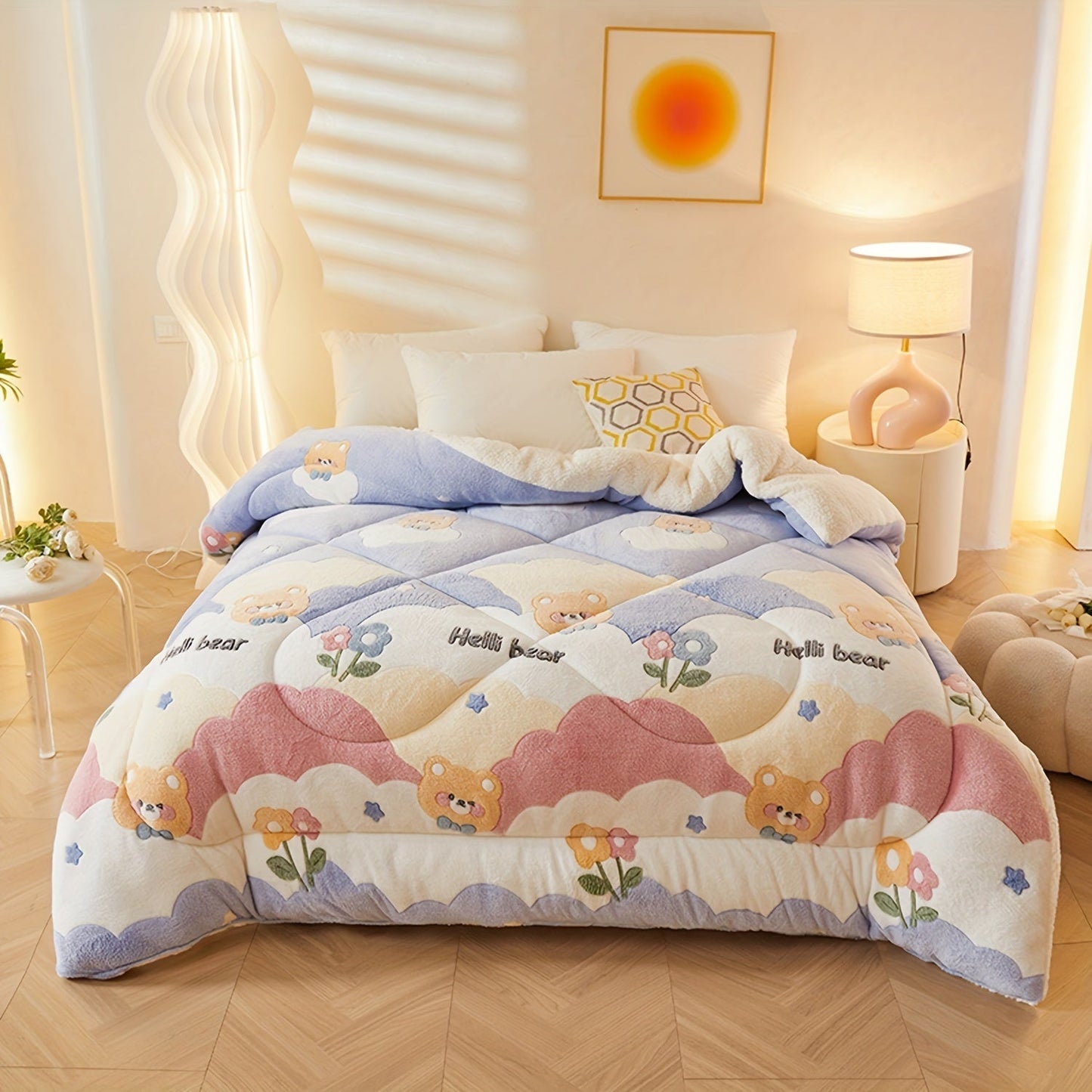 Cozy Floral Print Flannel Duvet for Your Bedroom