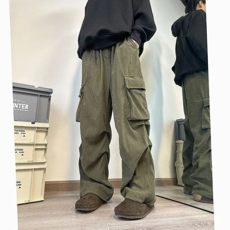 Alina | Harajuku-Style Corduroy Cargo Pants