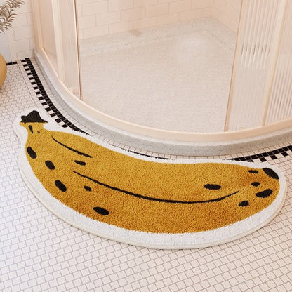FruityStep | Non-Slip Eggplant & Banana Bath Mats - Soft, Durable, and Colorful Design for Your Bathroom
