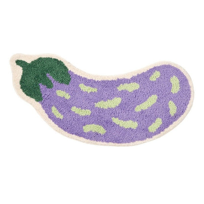 FruityStep | Non-Slip Eggplant & Banana Bath Mats - Soft, Durable, and Colorful Design for Your Bathroom