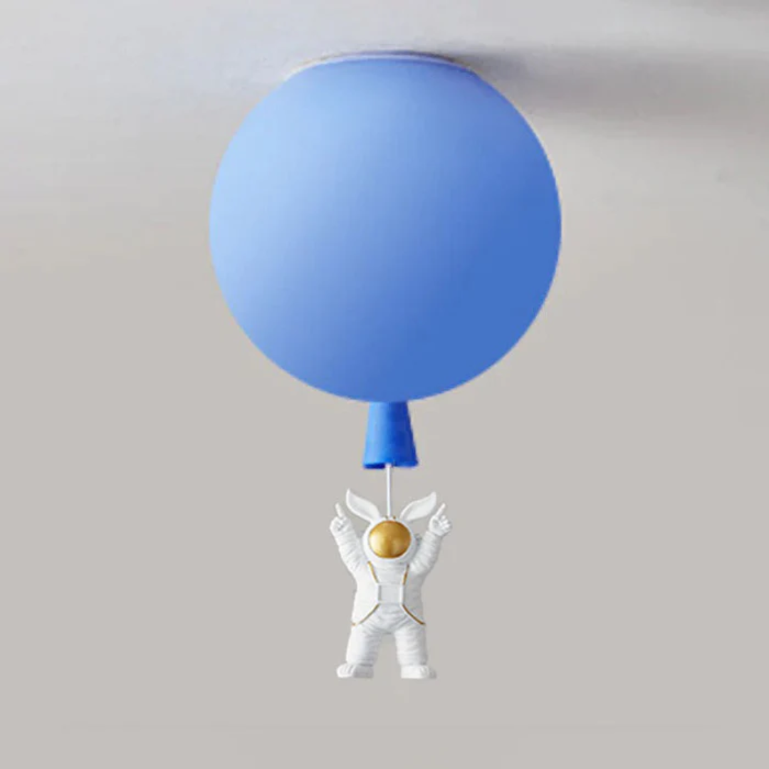 CosmoGlow Modern LED Ceiling Light - Moon & Astronaut Design for Kids' Rooms