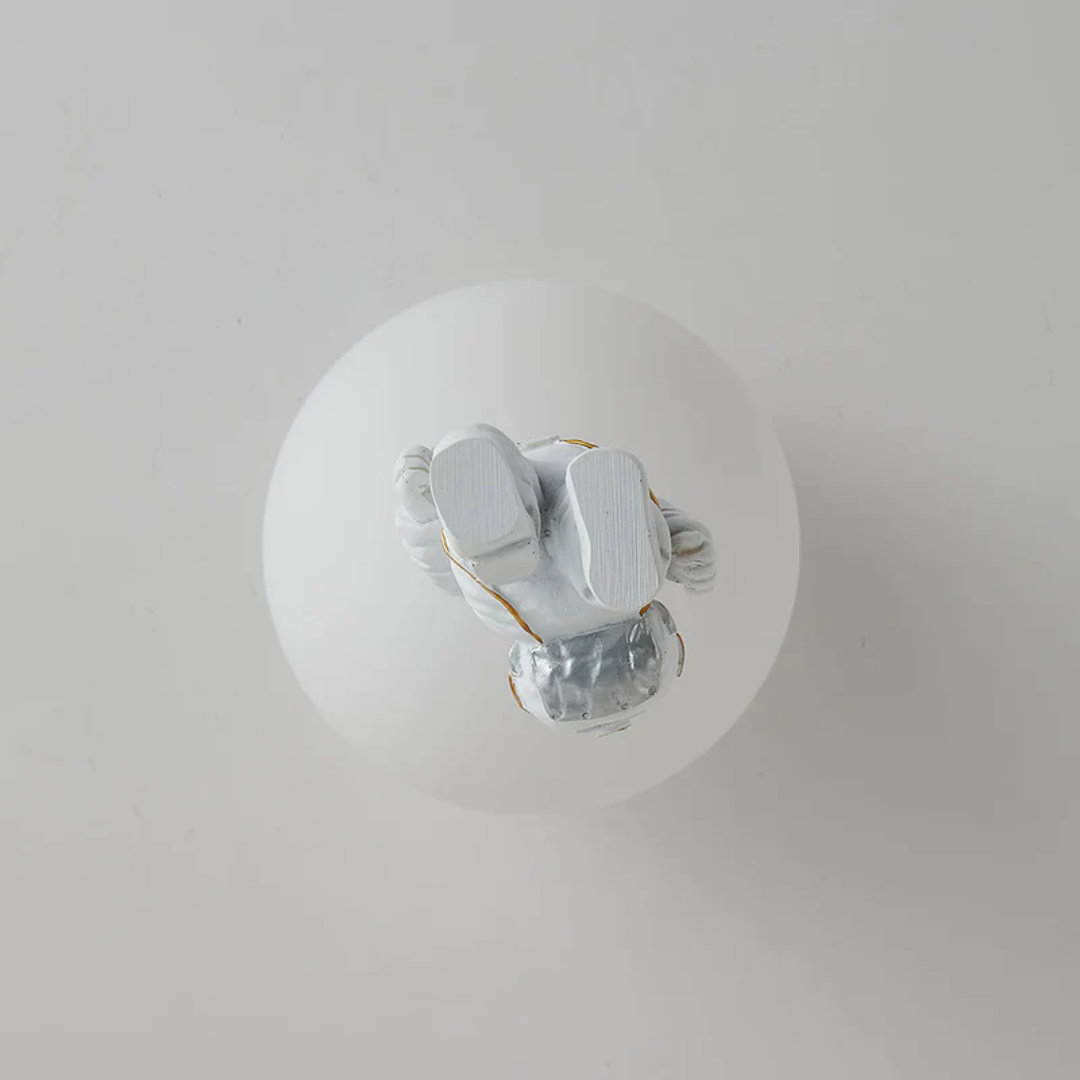 CosmoGlow Modern LED Ceiling Light - Moon & Astronaut Design for Kids' Rooms