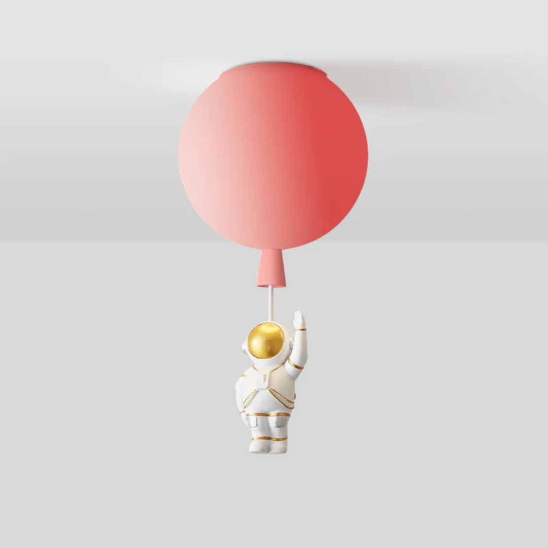 CosmoGlow Modern LED Ceiling Light - Moon & Astronaut Design for Kids' Rooms