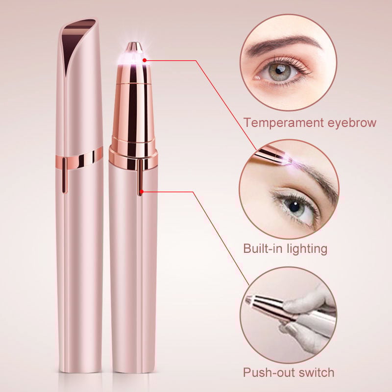 Precision Eyebrow and Facial Hair Epilator with LED Light